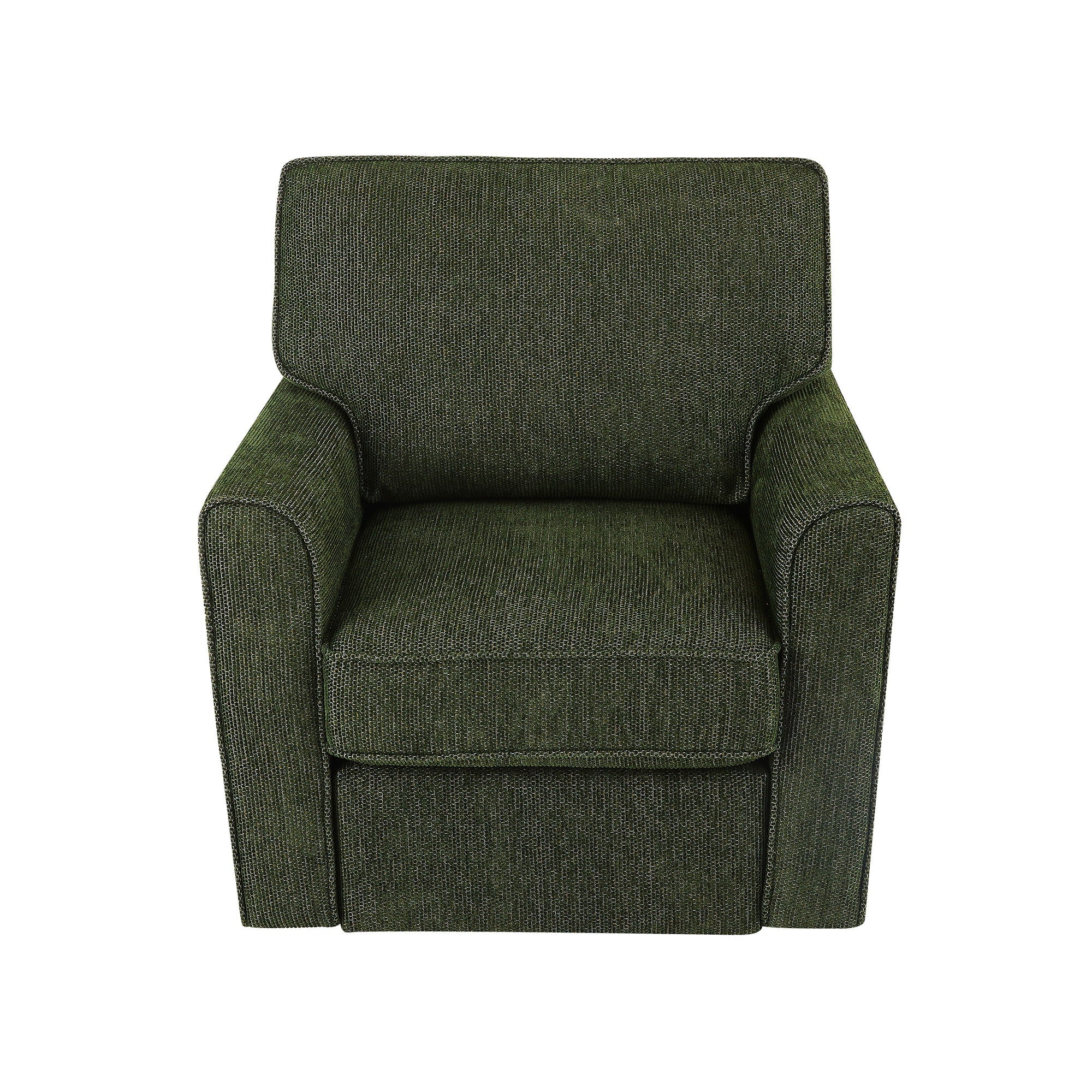 360° Swivel Accent Barrel Armchair With Side Pockets, Compact Design