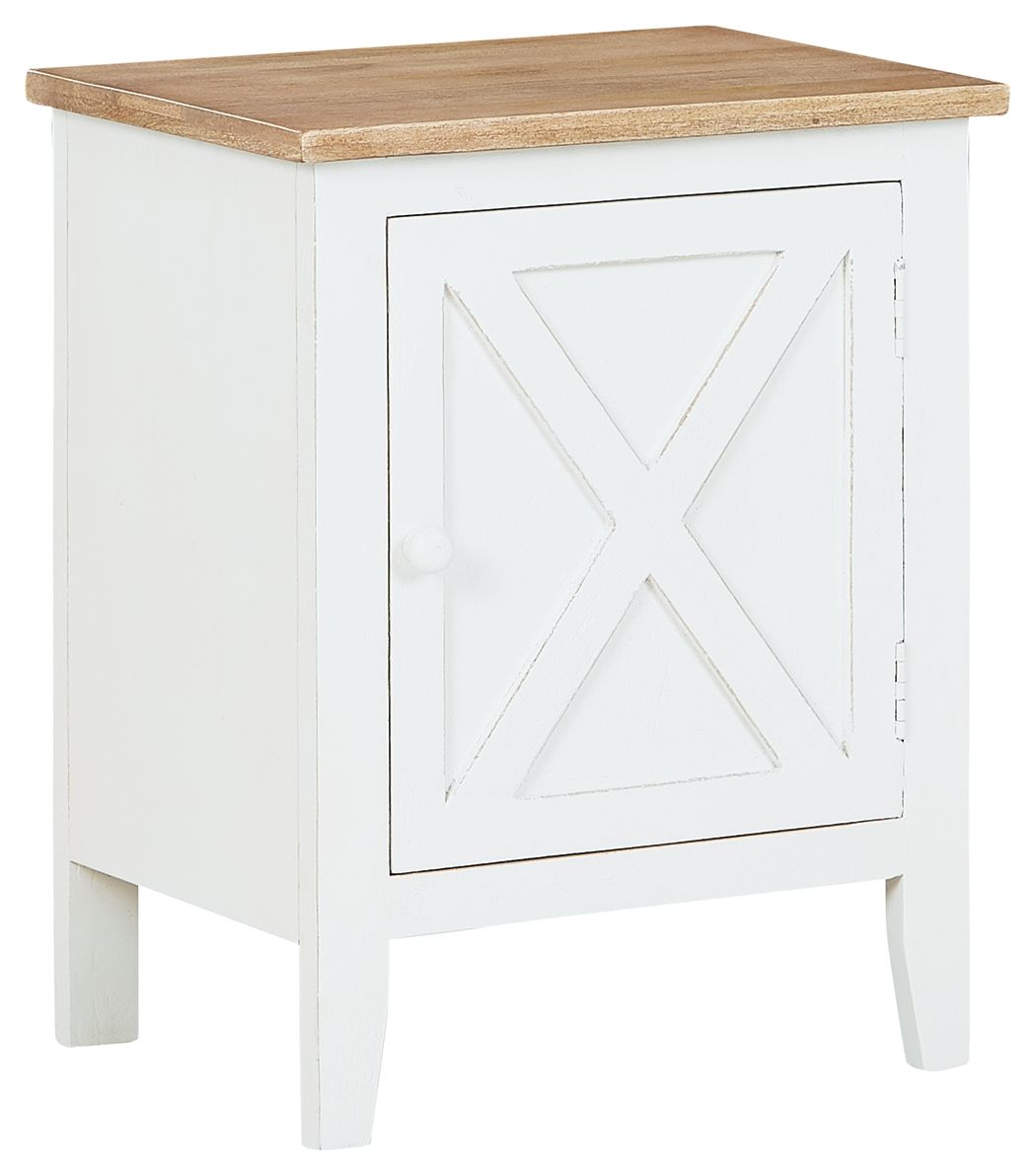 Ashley Furniture Gylesburg - White / Brown - Accent Cabinet | Meri Furniture