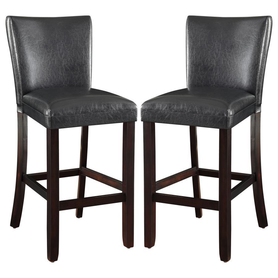 Coaster Fine Furniture Alberton - Leatherette Upholstered Bar Chair (Set of 2) - Black | Meri Furniture