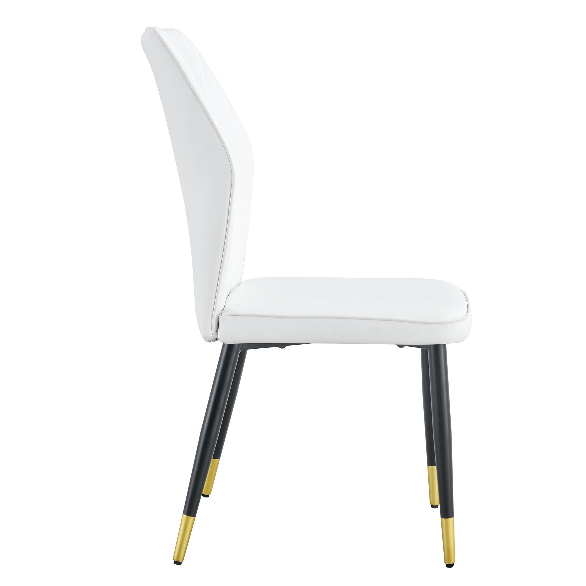 4 Modern Dining Chairs With Stylish Patterned Backrest And Metal Legs