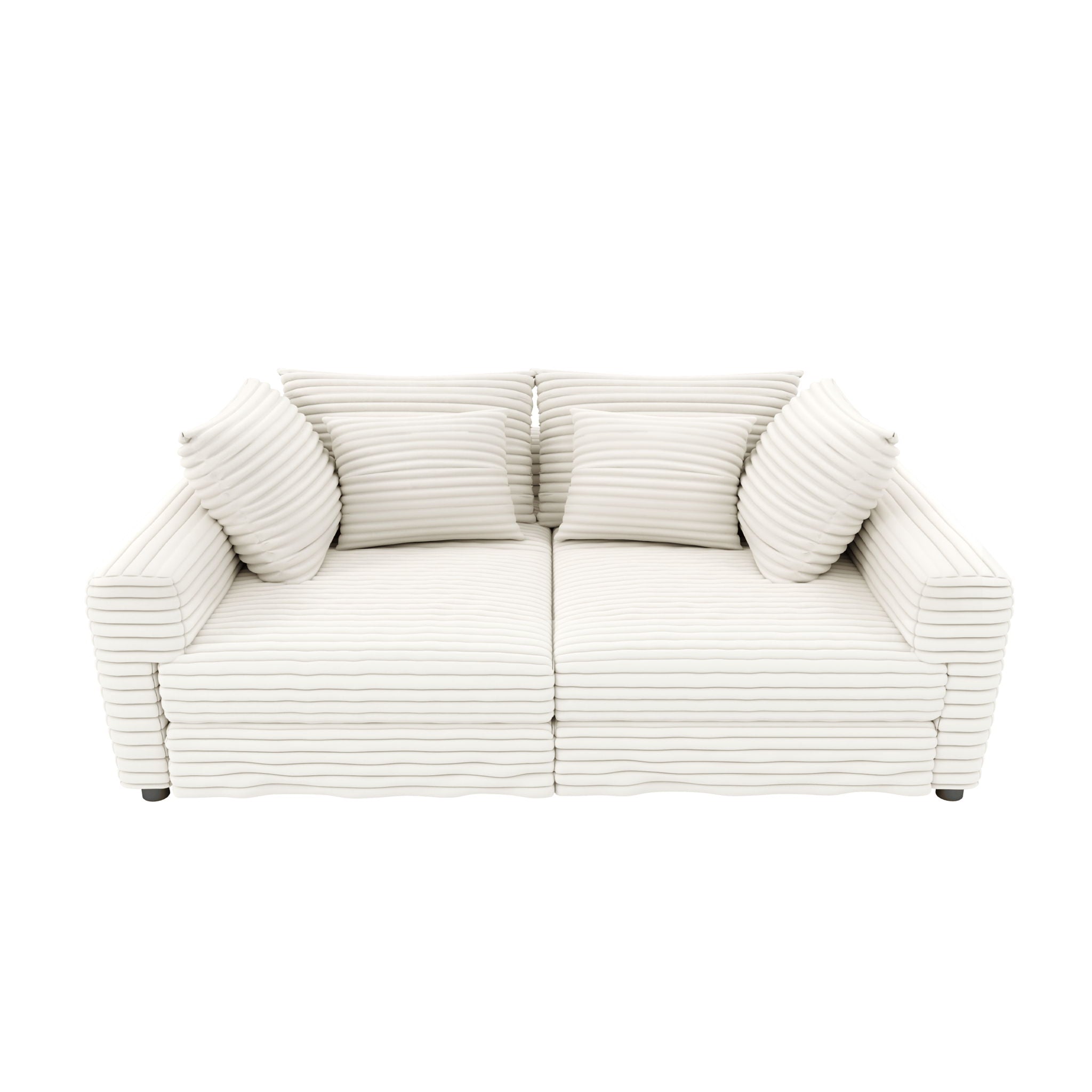 Plush Corduroy 4 Seat Sofa, Modern Comfy Upholstered Sofa Cloud Couch, Deep Seat Couches With Soft Pillows