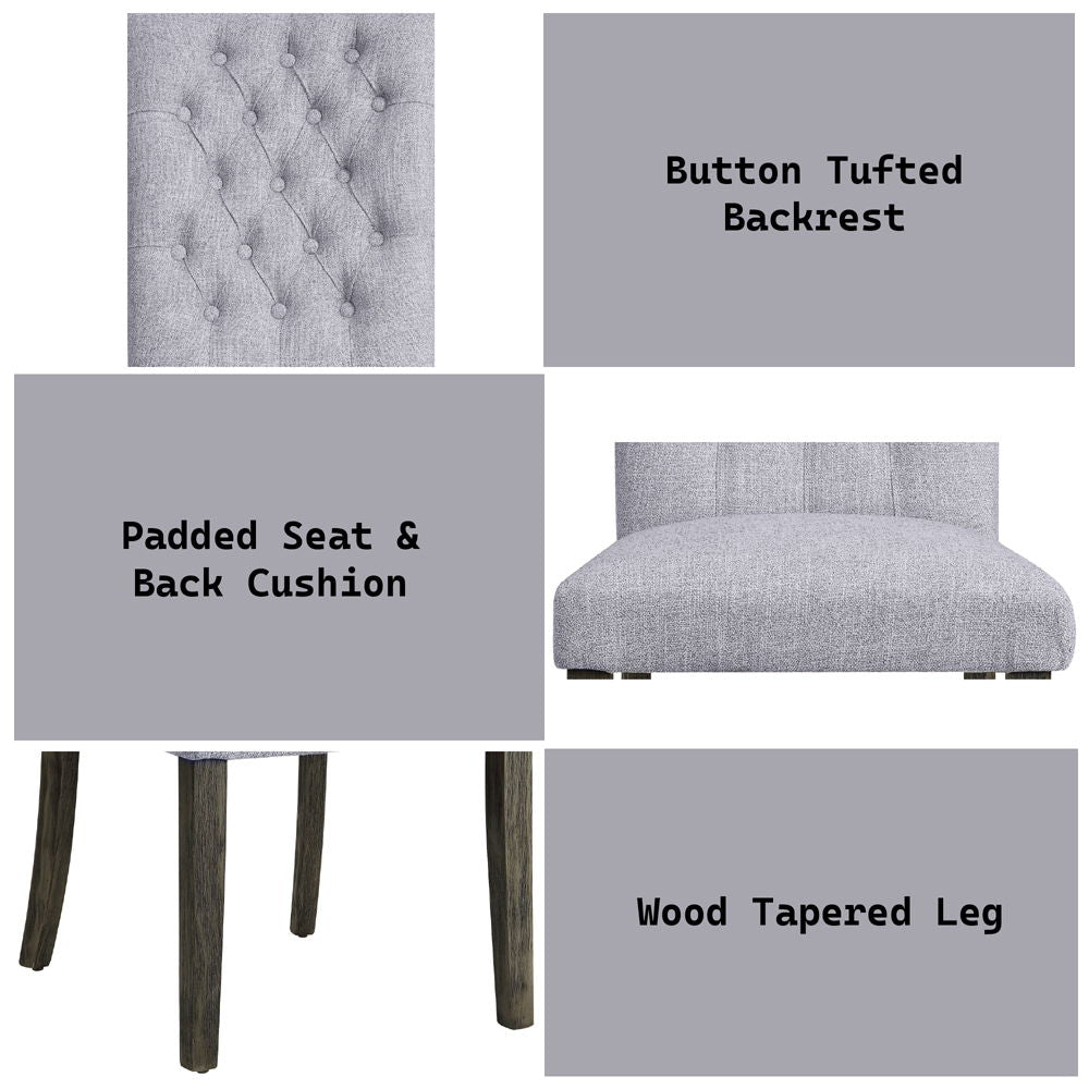 Merel - Side Chair Set of 2) - Gray Linen & Gray Oak