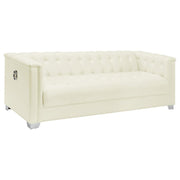 Coaster Fine Furniture Chaviano - Upholstered Track Arm Sofa - Pearl White | Meri Furniture