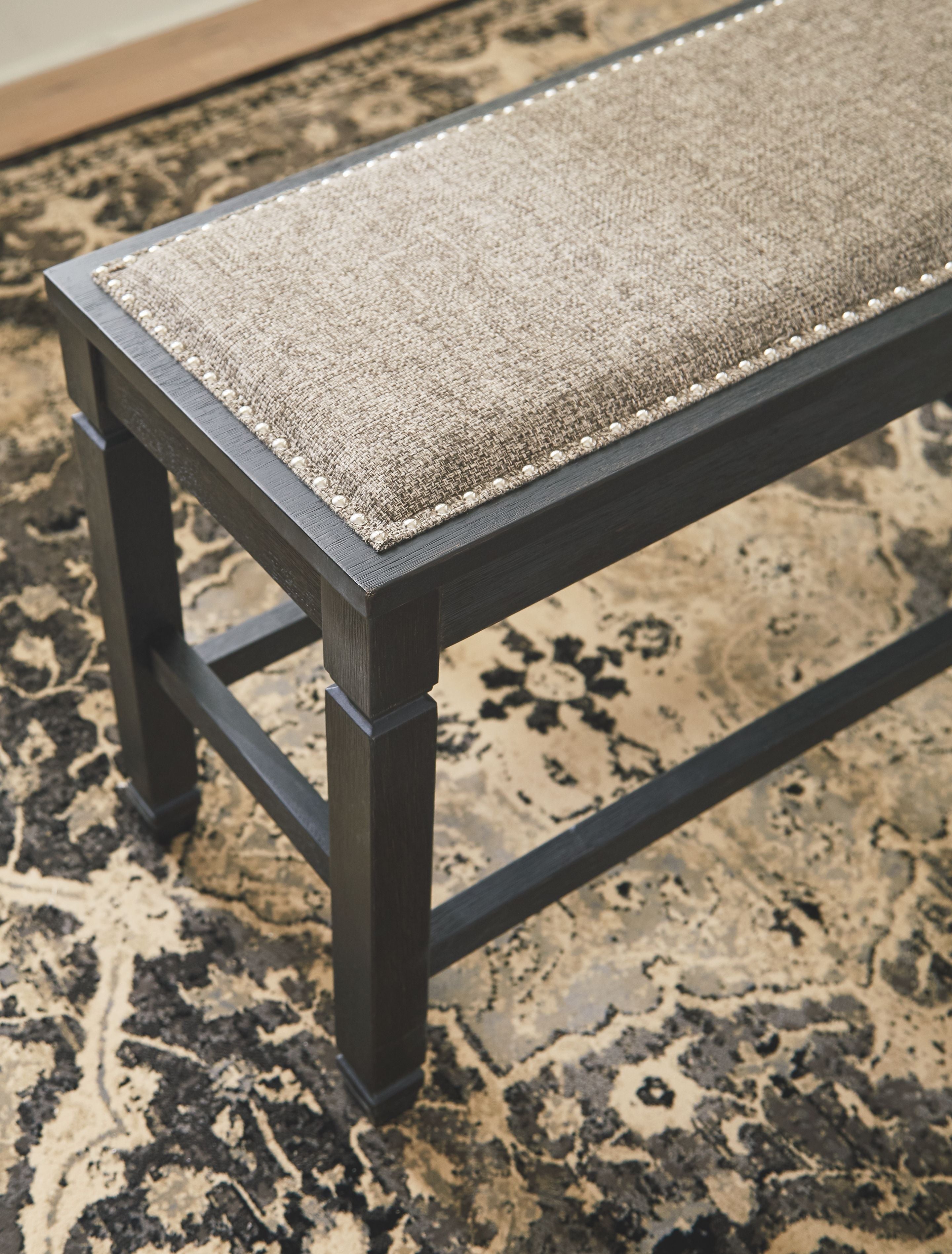 Ashley Furniture Tyler - Antique Black - Dbl Counter Uph Bench | Meri Furniture