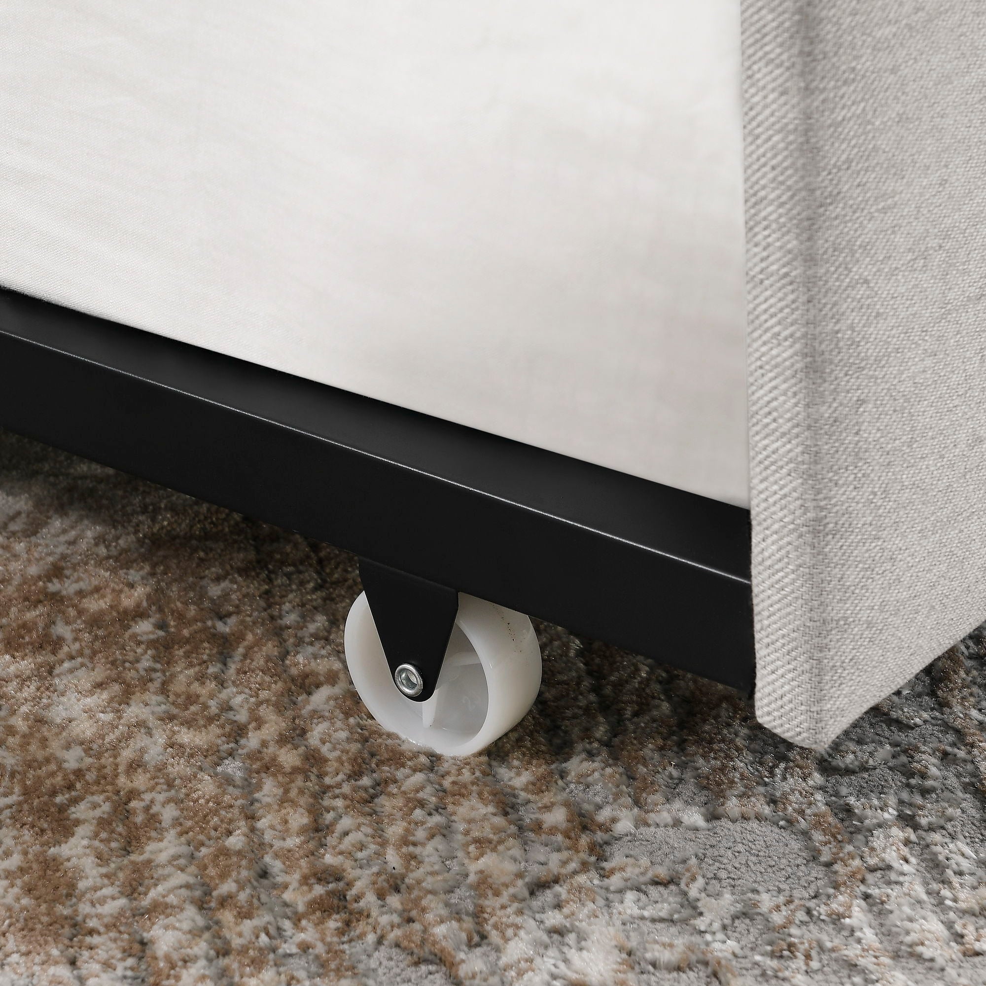 Upholstered Tufted Daybed With Drawers, Waved Arms