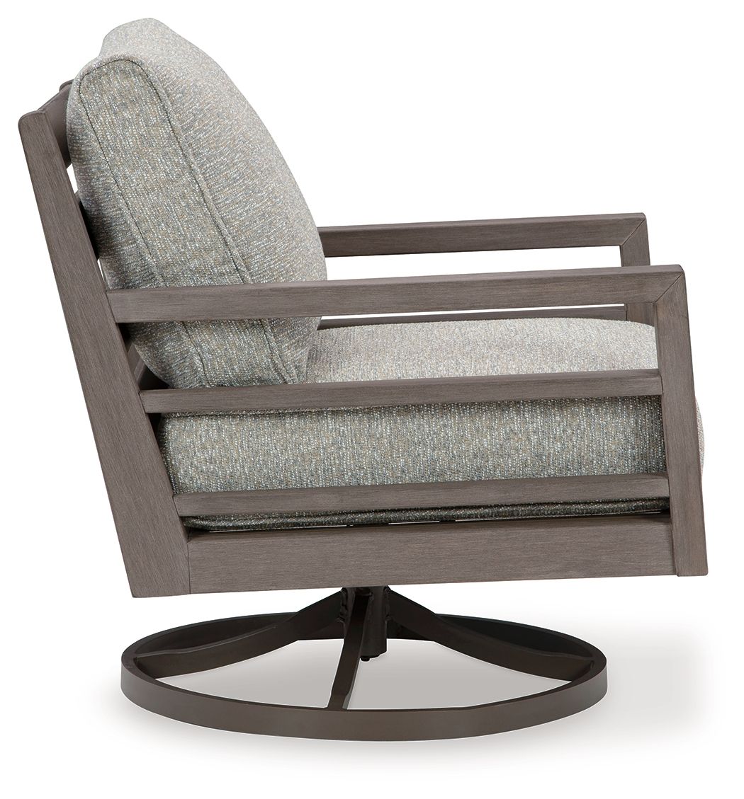 Signature Design by Ashley® Hillside Barn - Gray / Brown - Swivel Lounge W/ Cushion | Meri Furniture