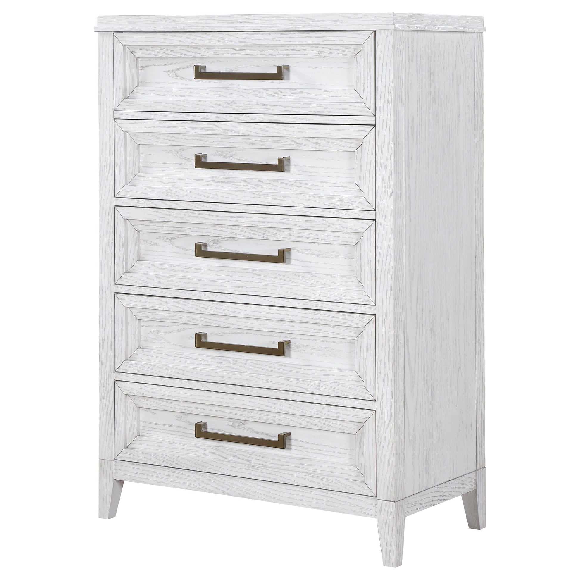 Coaster Fine Furniture Marielle - 5-Drawer Bedroom Chest - Distressed White | Meri Furniture