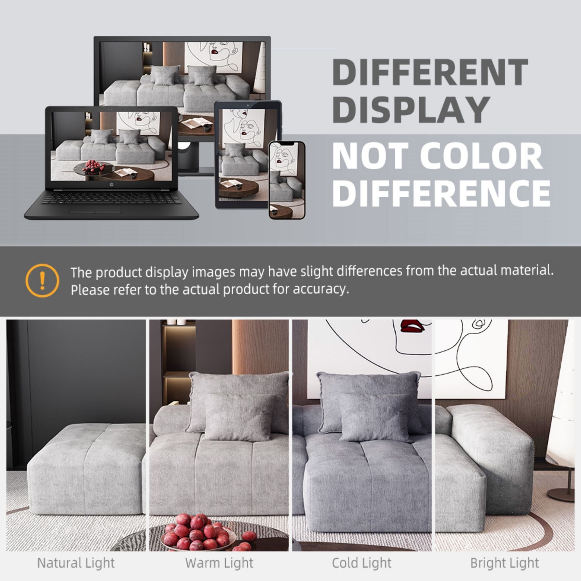 Modern Oversized, Modular Sectional Sofa With Pillows