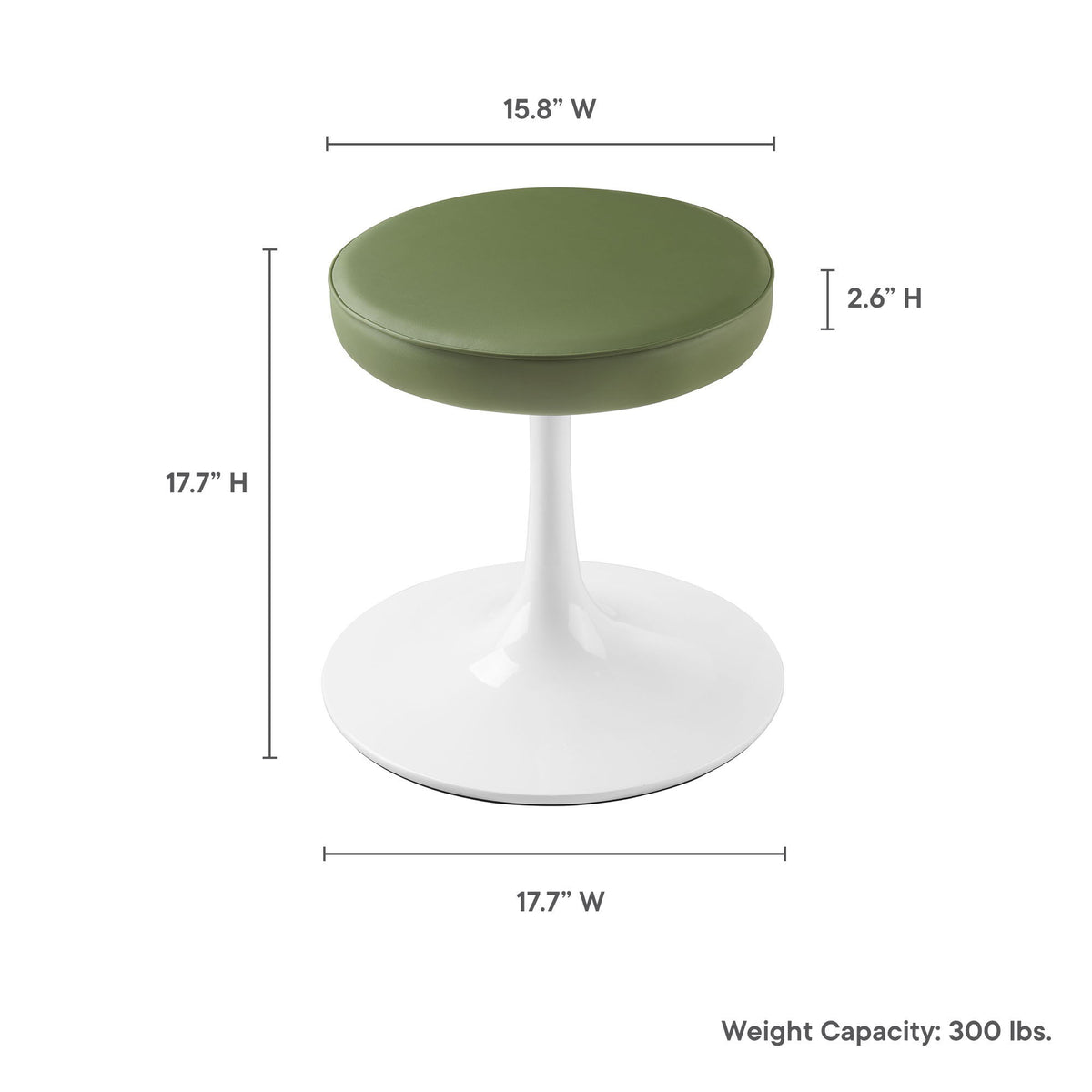 Lippa Vegan Leather Round Stool by Modway