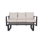 3 Person Sofa With Rectangular Coffee Table, Cushions Tino Tino - Beige