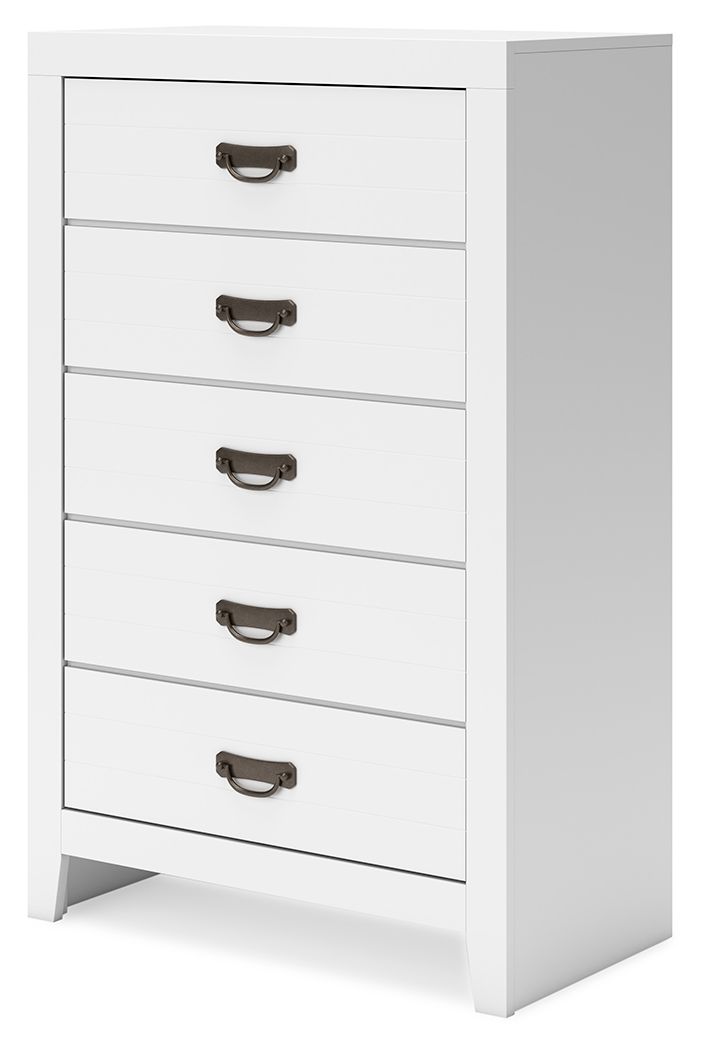 Signature Design by Ashley® Binterglen - White - Five Drawer Chest | Meri Furniture