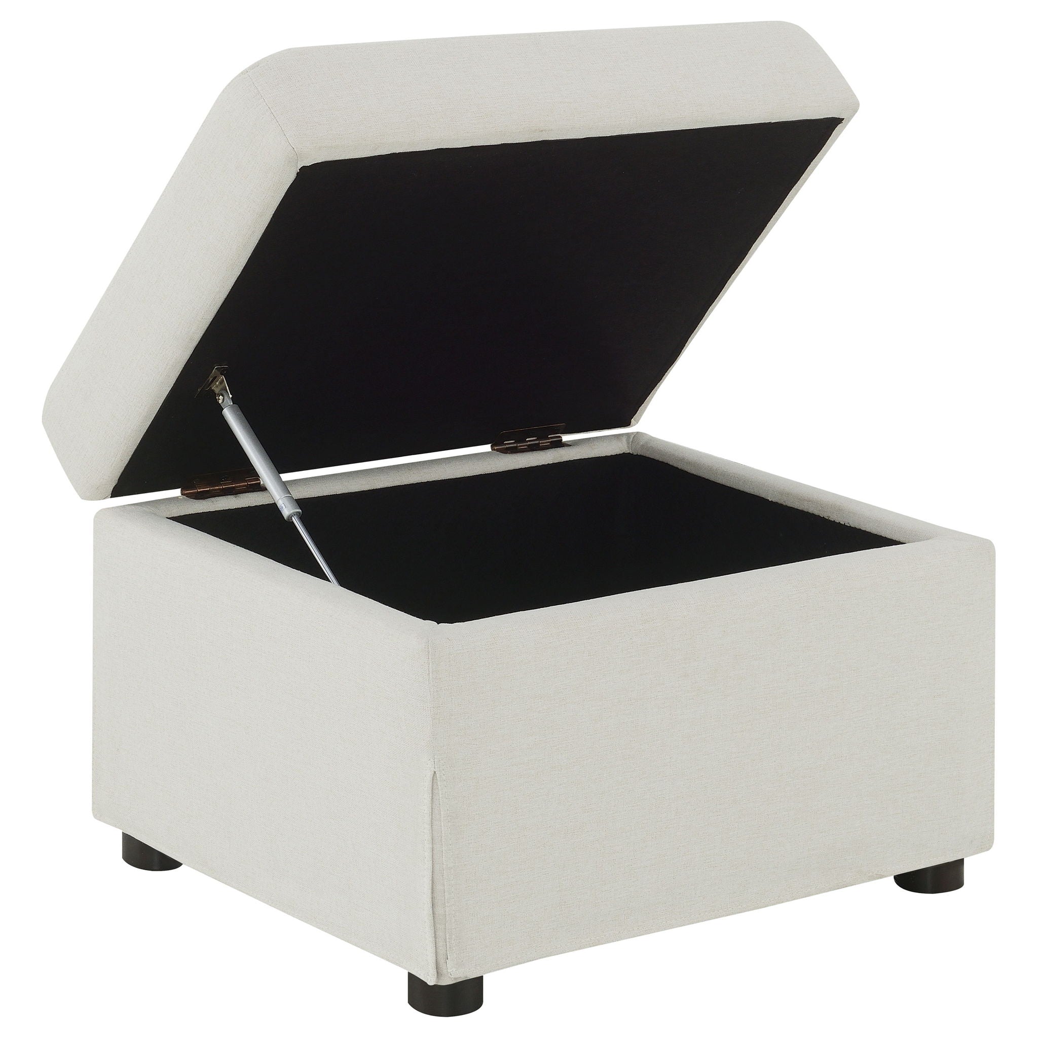 Merced - Upholstered Hydraulic Lift Top Storage Ottoman - Beige