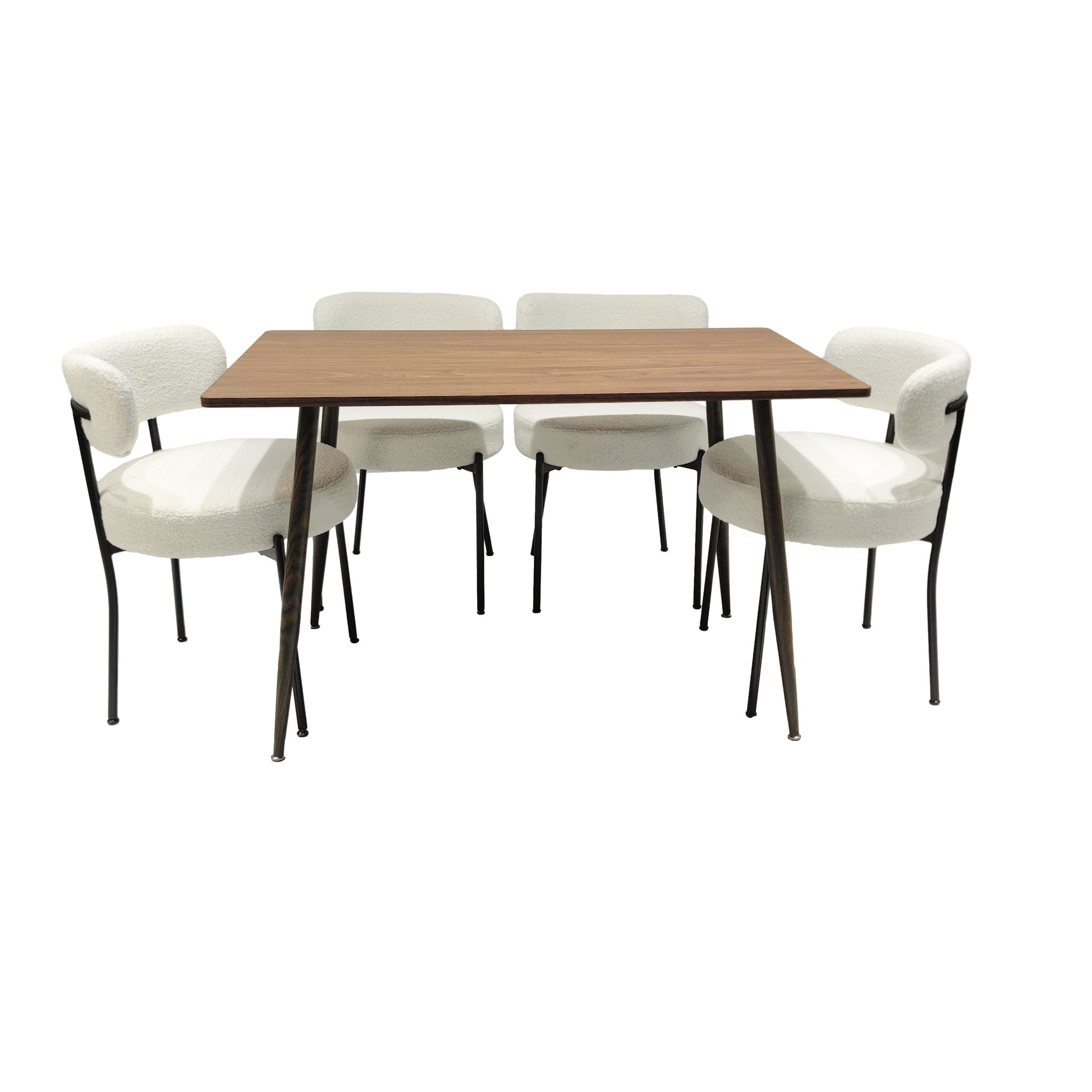 Mid-Century Modern Dining Chair With Curved Backrest