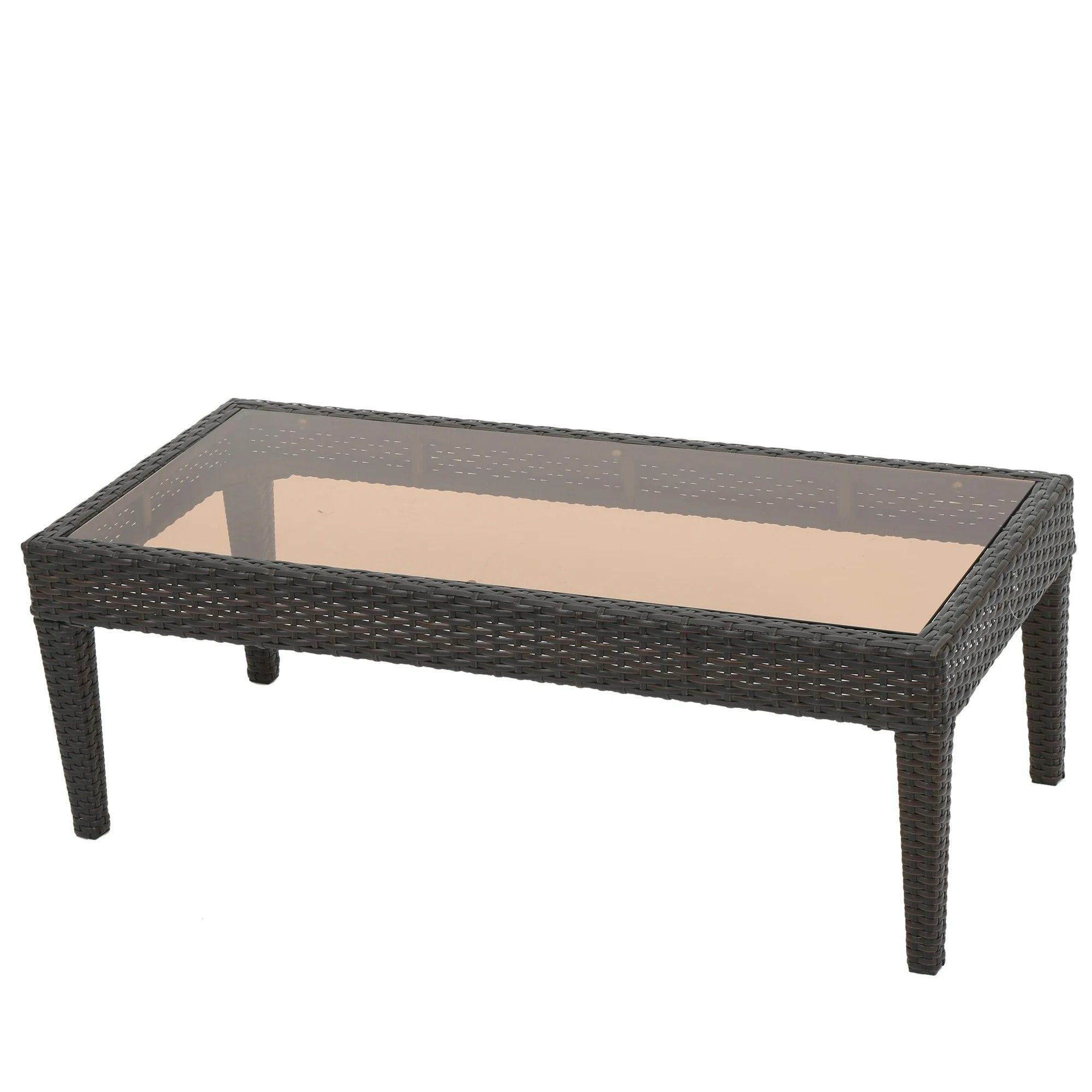 Antibes - 4 Pieces Wicker Chat Set - Brown / Beige