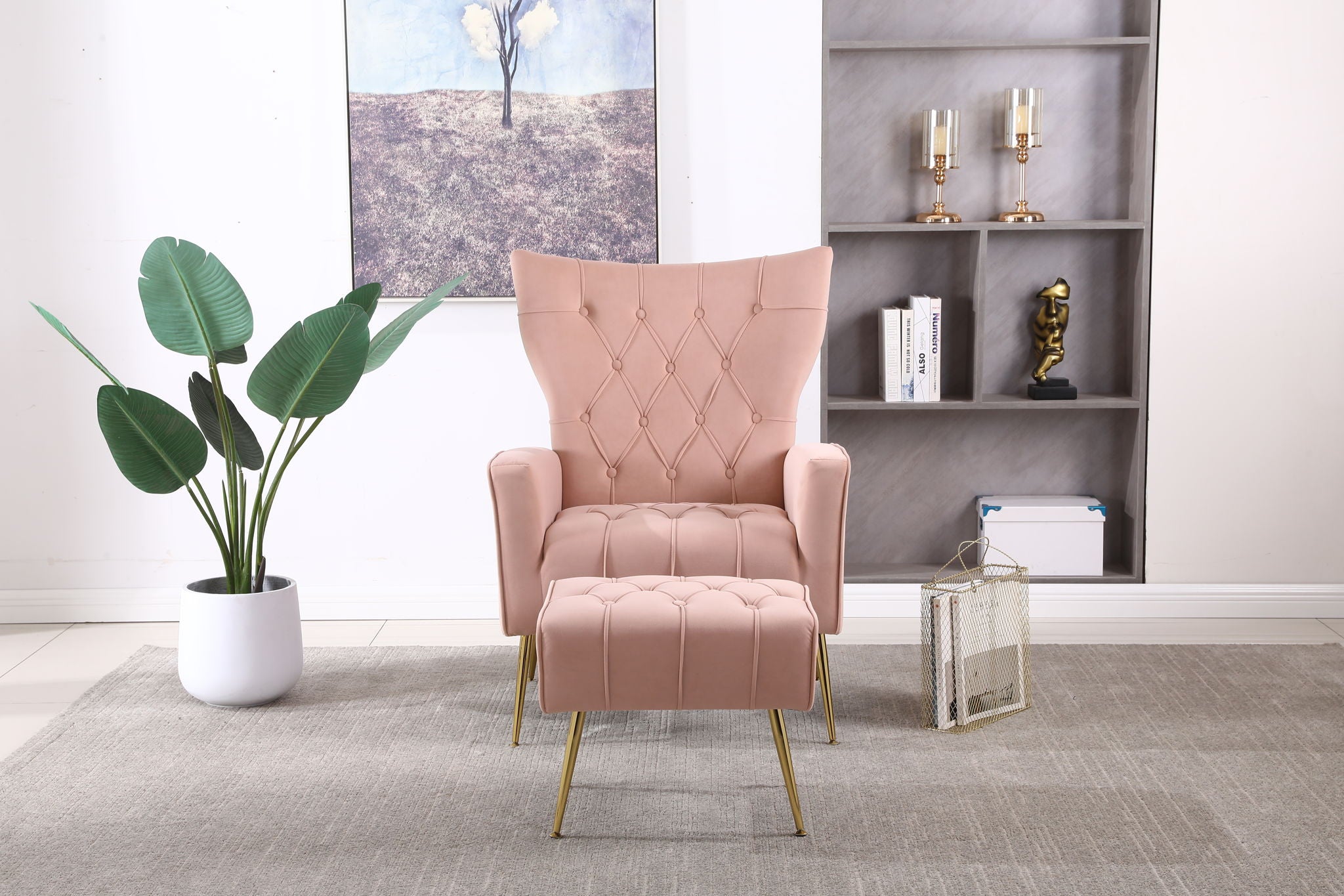 Accent Chair With Ottoman, Comfy Armchair For Living Room