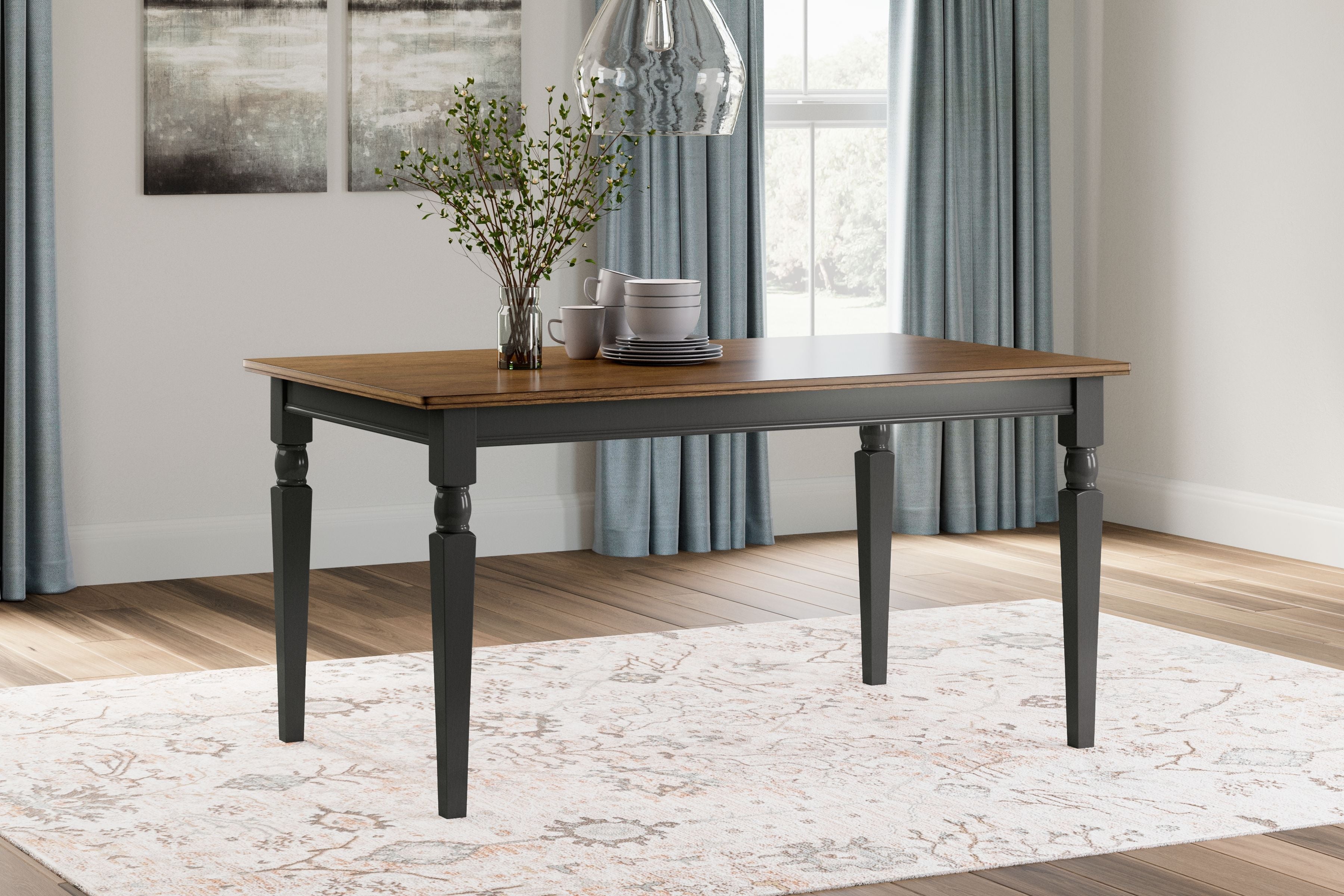 Signature Design by Ashley® Owingsville - Black / Brown - Rectangular Dining Room Table | Meri Furniture