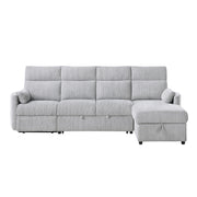 Sleeper Sofa With Storage Chaise - Gray