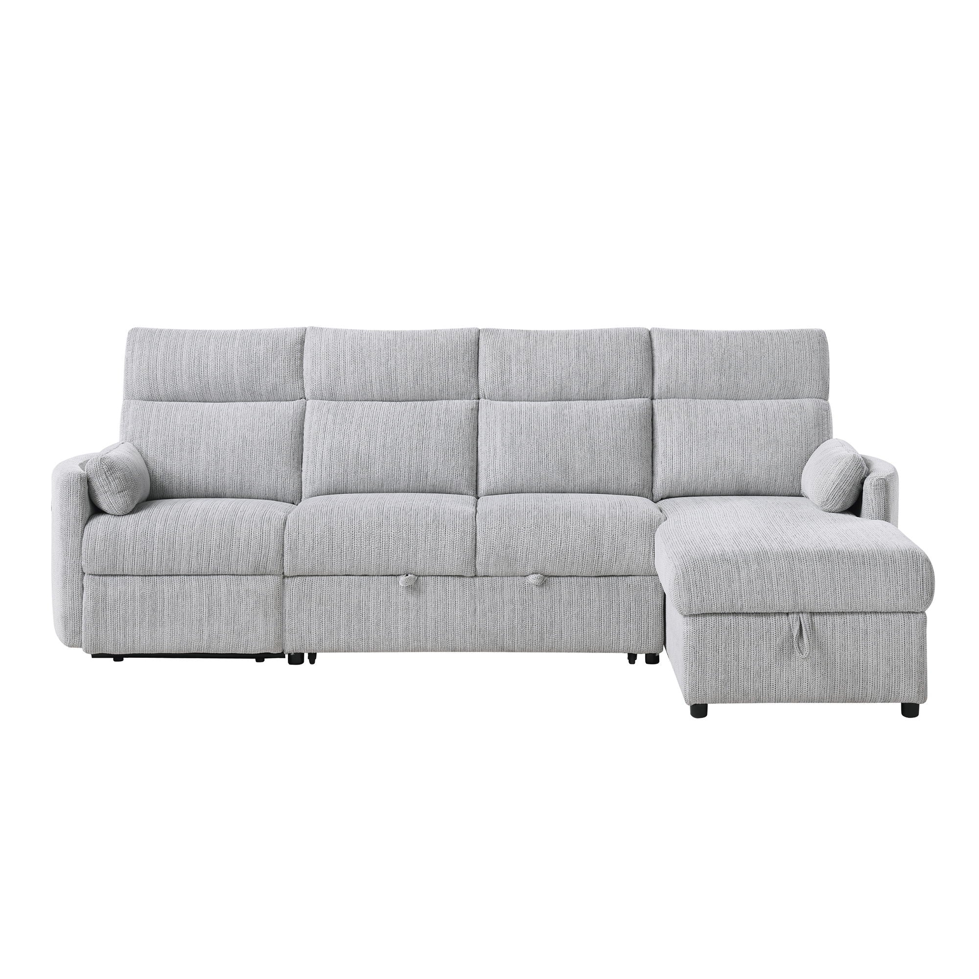 Sleeper Sofa With Storage Chaise - Gray
