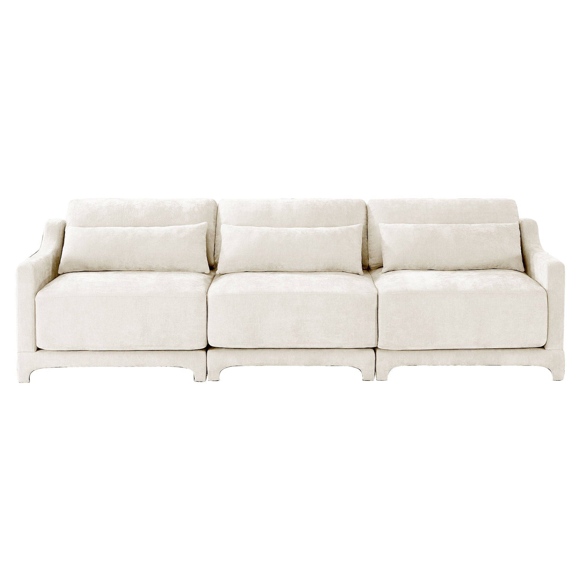 Elegant Sofa With Ergonomic Design And Lumbar Pillows