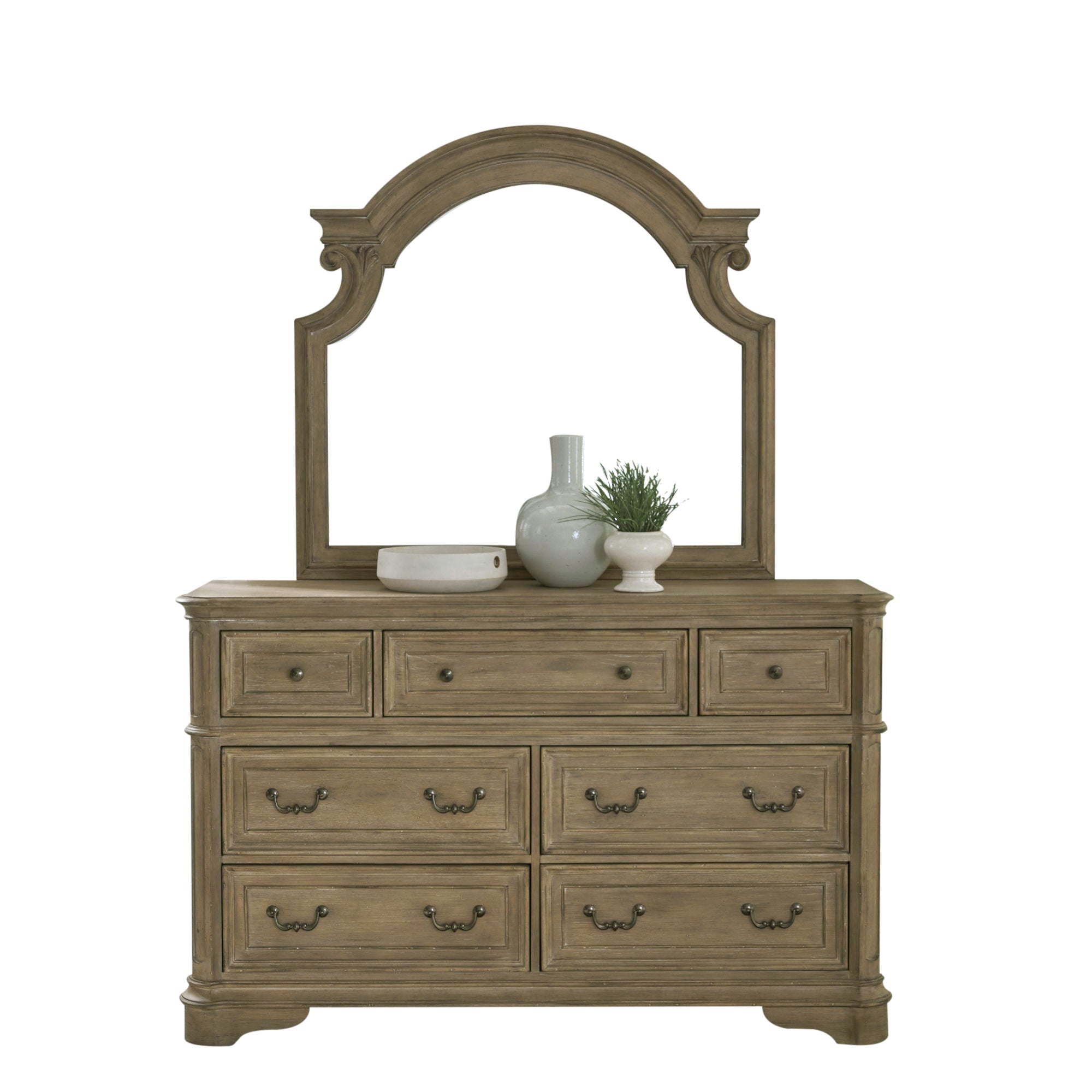 Liberty Furniture Magnolia Manor - Dresser & Mirror - Light Brown | Meri Furniture