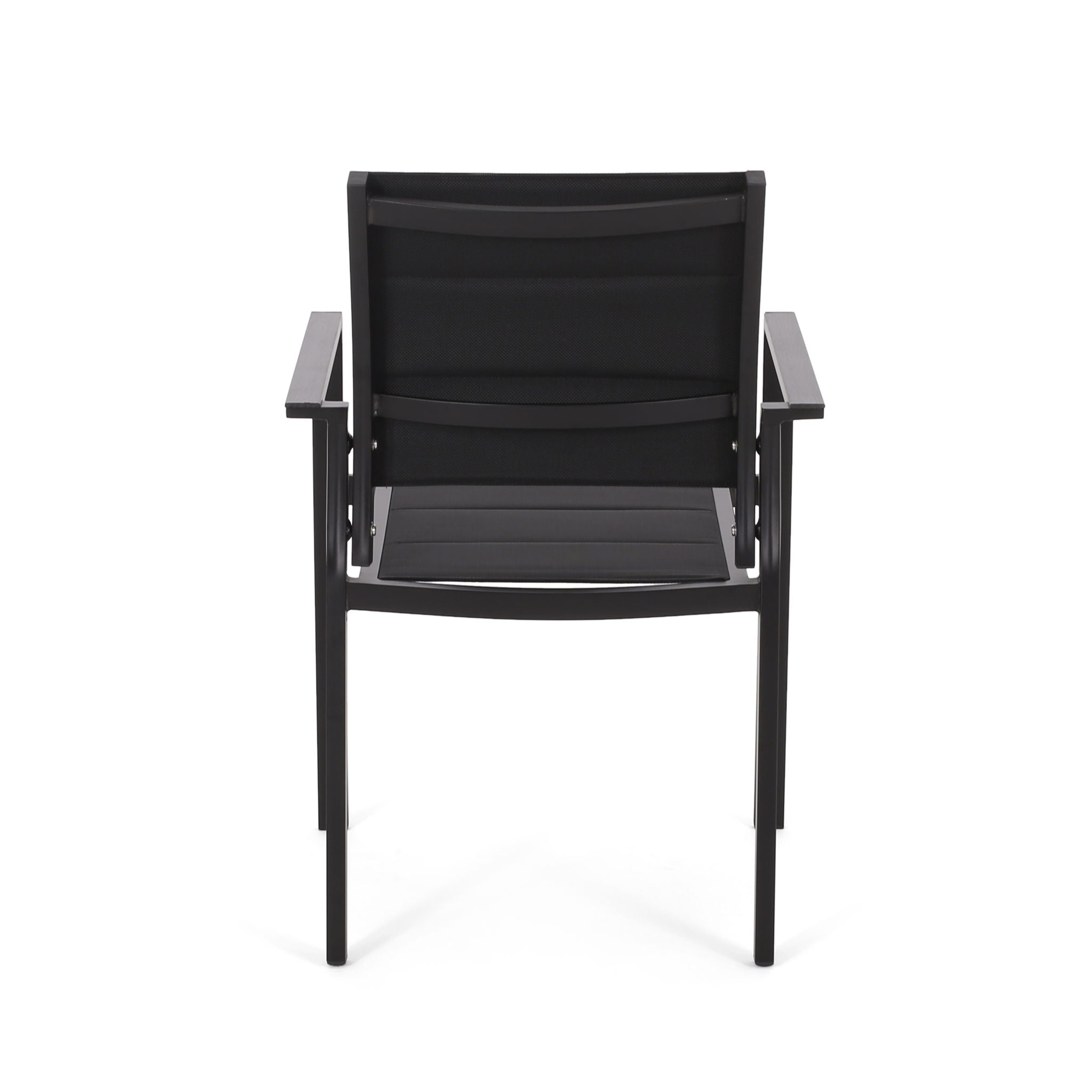 Baird - Outdoor Mesh And Aluminum Dining Chairs - Black