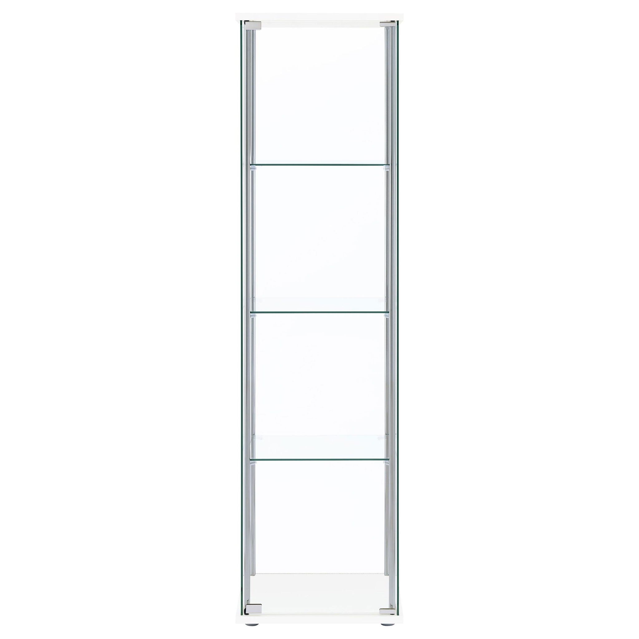 Bellatrix 3-shelf Clear Glass Curio Cabinet White