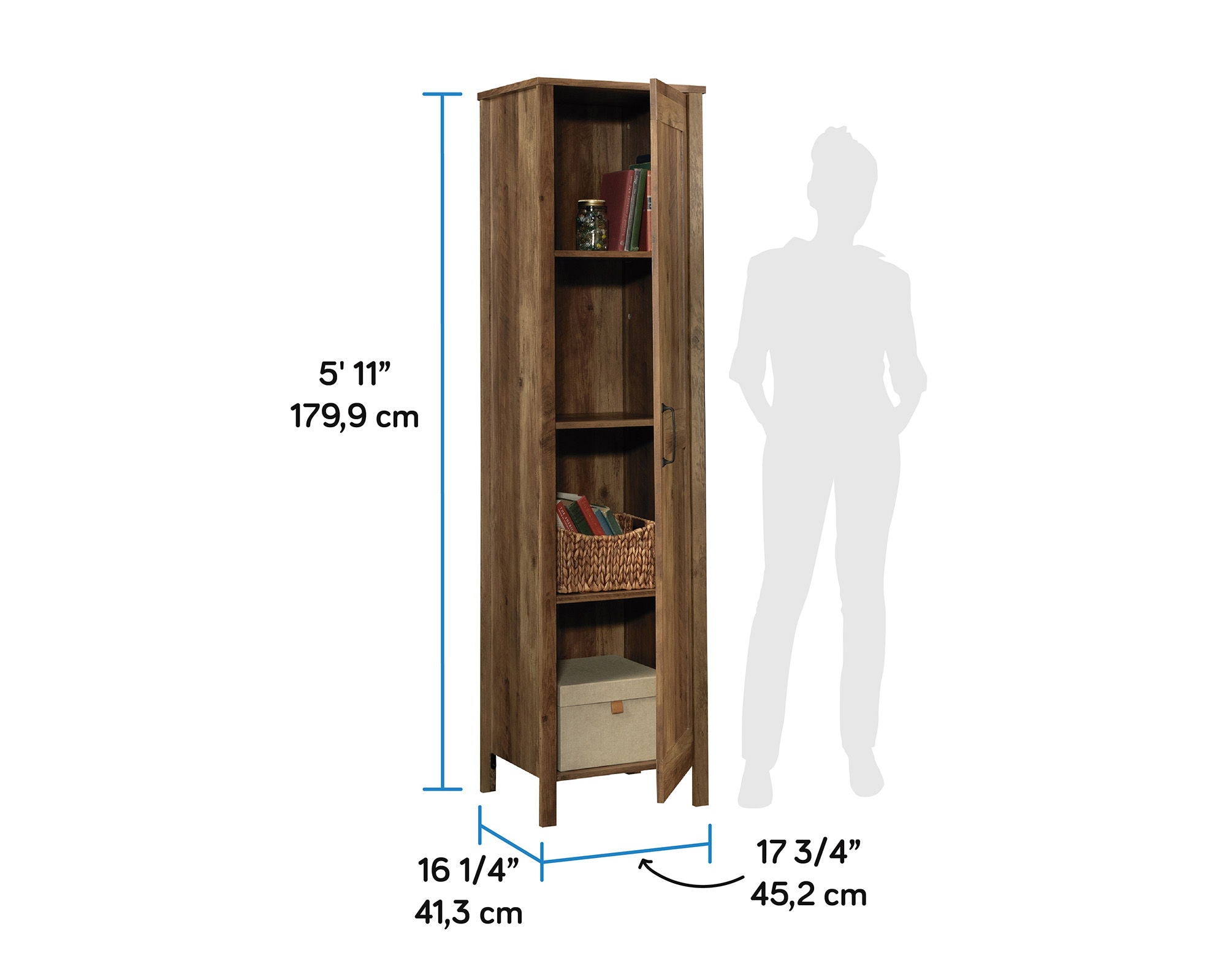 4-Shelf Storage Cabinet in Rural Pine