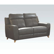 ACME Cayden - Loveseat - Gray Leather-Aire Match | Meri Furniture
