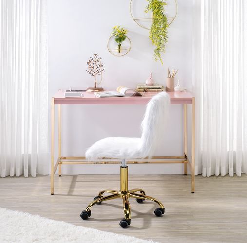 ACME Rectangular Writing Desk No Storage : Finish Metal Base. | Meri Furniture