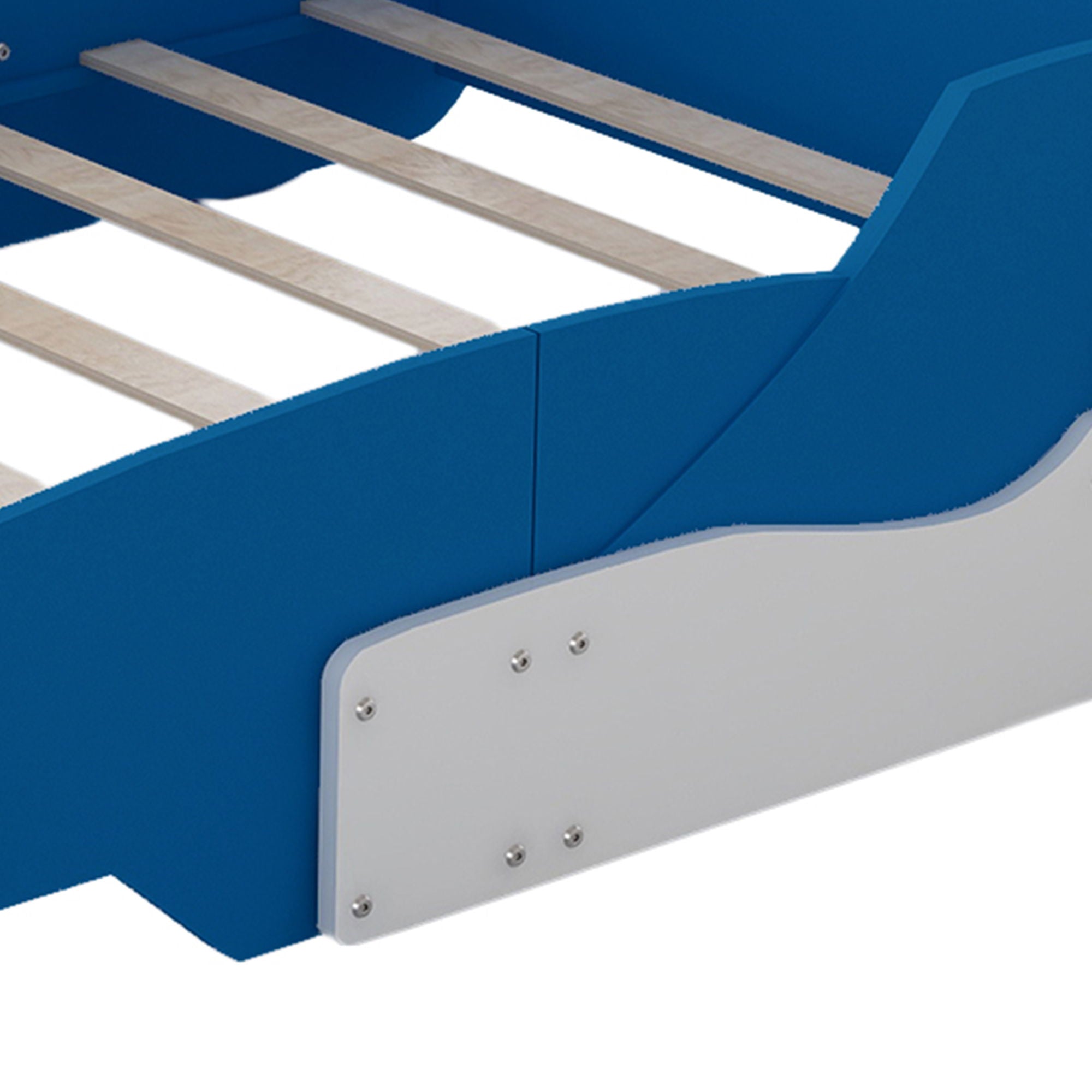 Race Car-Shaped Platform Bed With Wheels