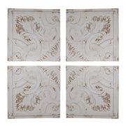 Distressed Wooden Square Wall Panels (Set of 4) - White