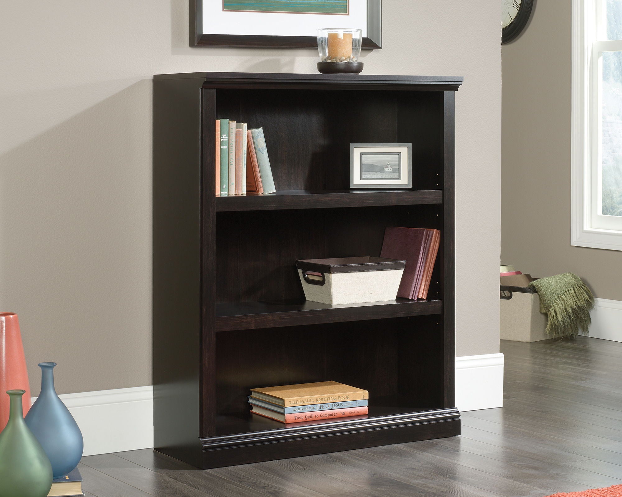 3-Shelf Bookcase Estate Black