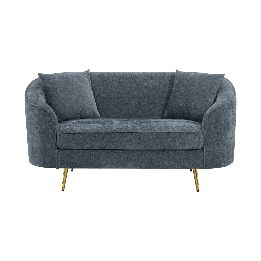 ACME Nakendra - Loveseat With 2 Pillows - Cobalt Gray | Meri Furniture