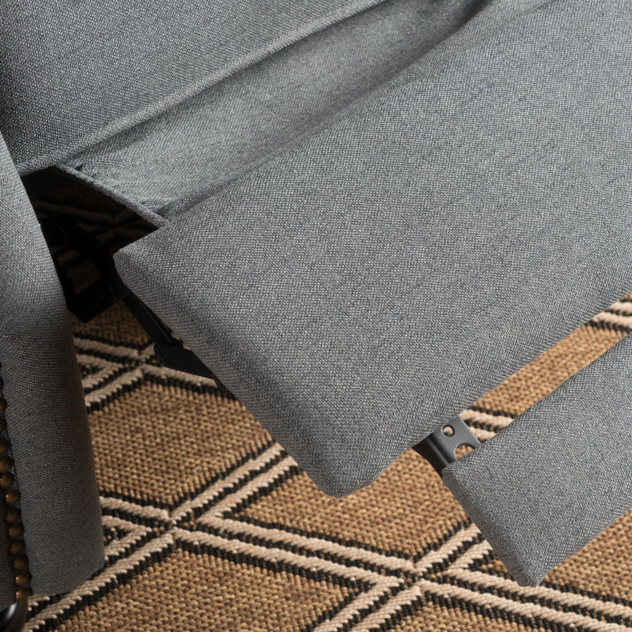 Accented Push Back Recliner Chair With Rolled Arms, Enjoy Cocooning Comfort