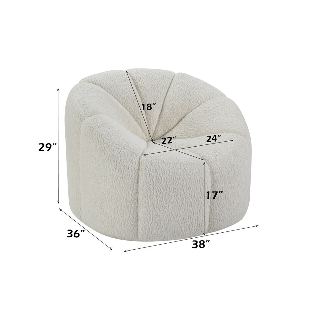Osmash - Chair With Swivel - White Teddy Sherpa