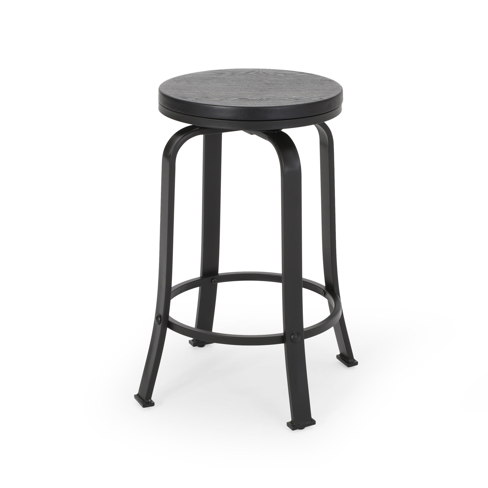 Modern Industrial Counter Stool Set With Swivel Function