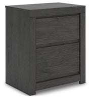 Fraluna - Two Drawer Night Stand - Charcoal