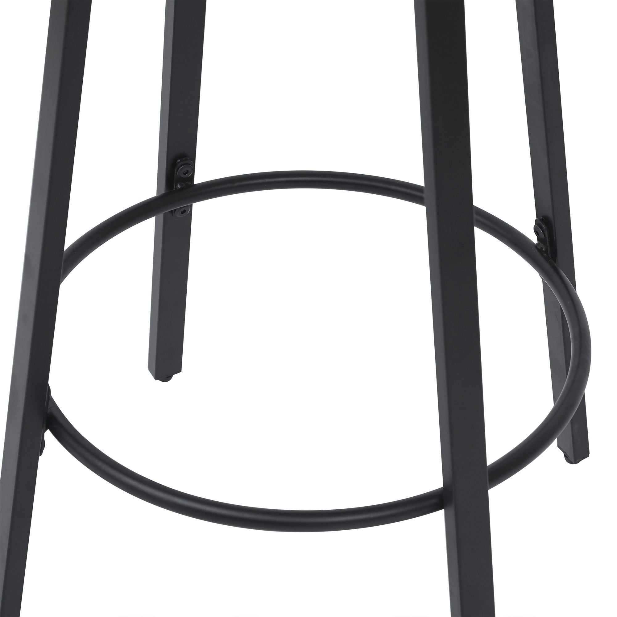 Counter Height Bar Stools Backless Handwoven Kitchen Dining Chairs With Round Footrest (Set of 2) Weaving Pub Stoo - Creamy White