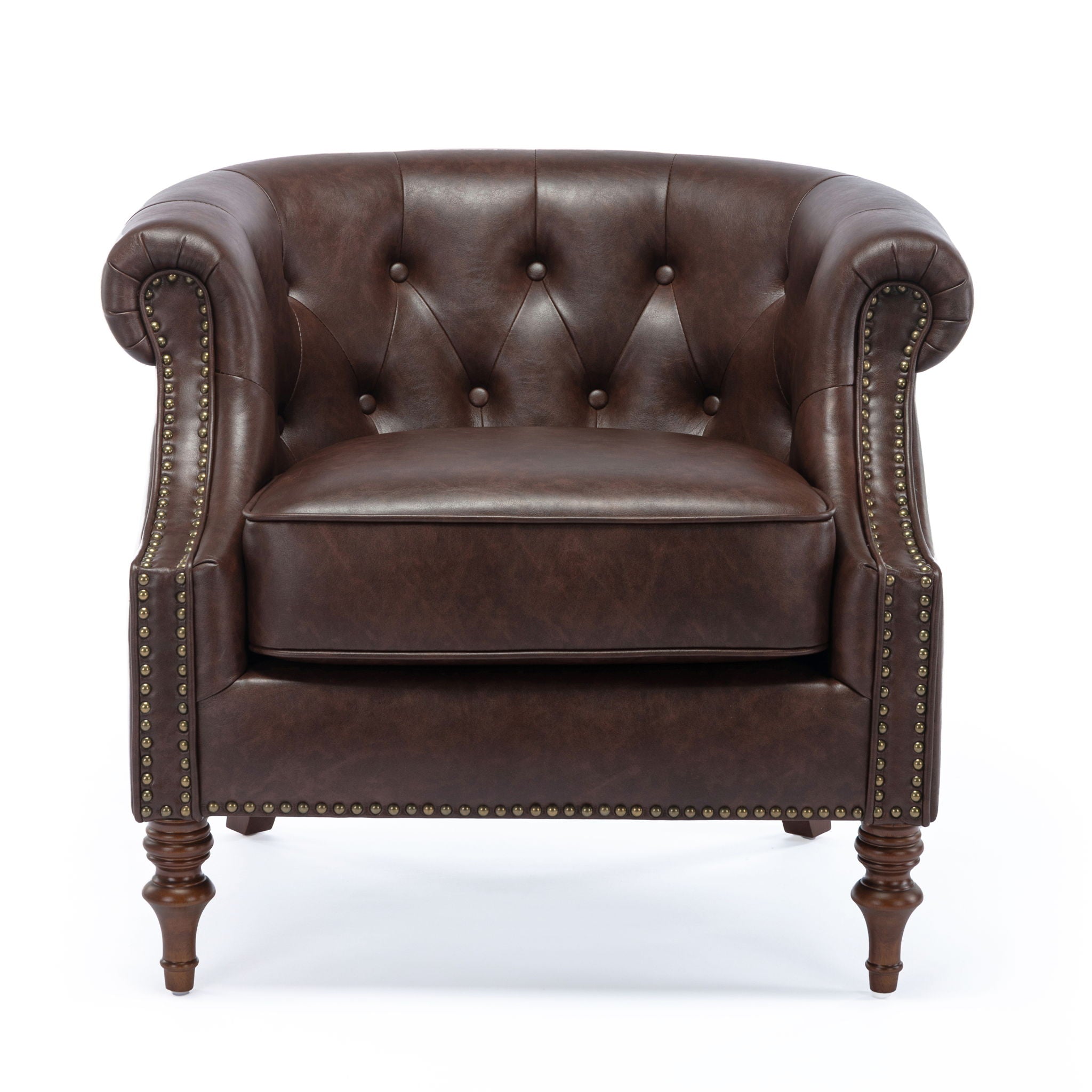 Ophelia - Button Tufted Accent Chair - Brown