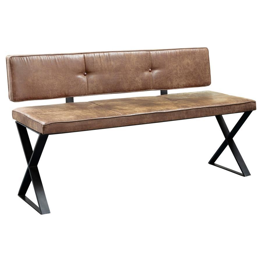 Coaster Fine Furniture Abbott - Leatherette Upholstered Dining Bench - Antique Brown | Meri Furniture