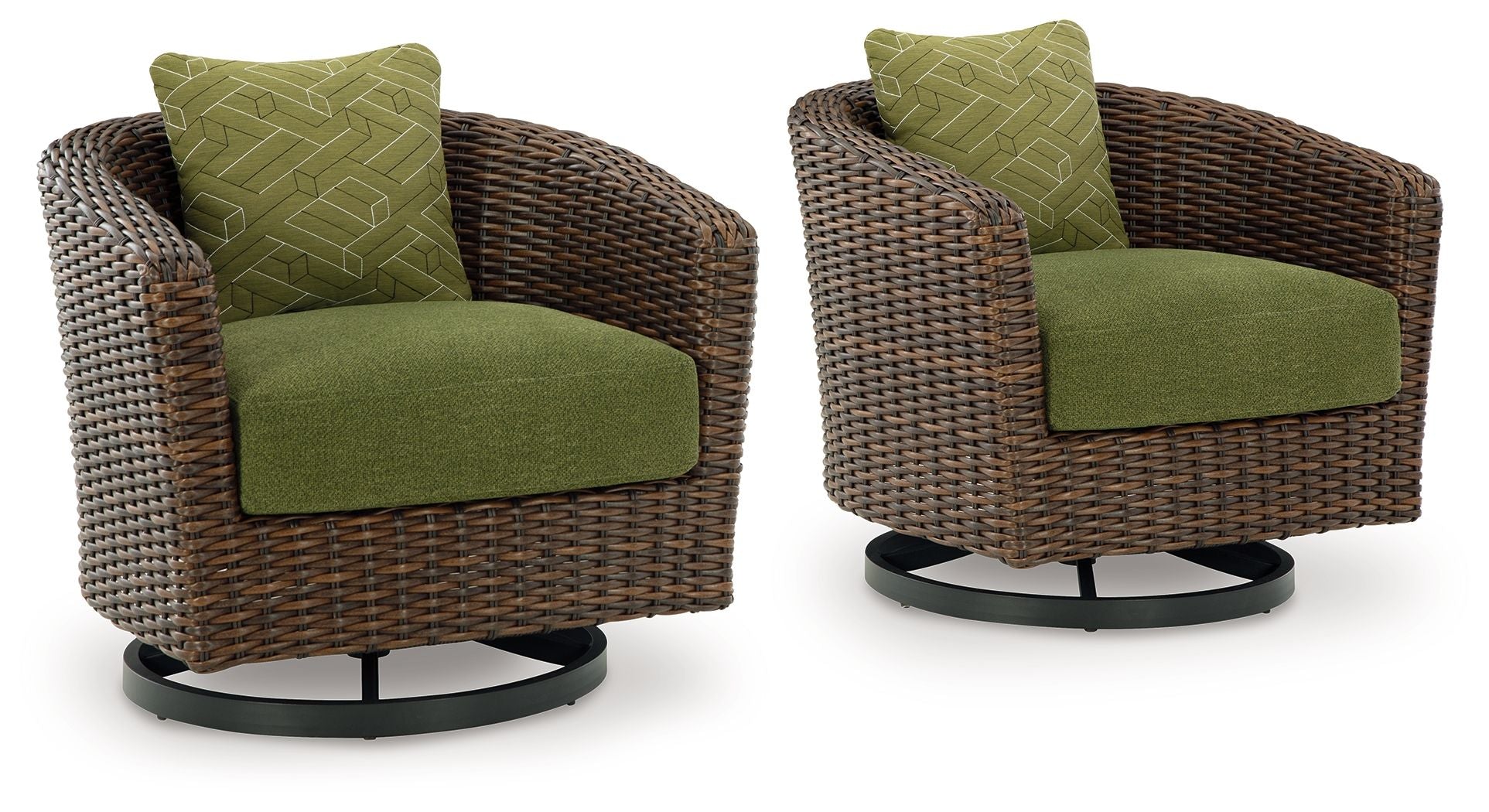 Signature Design by Ashley® Horizon Hall - Brown / Green - Swivel Lounge With Cushion | Meri Furniture