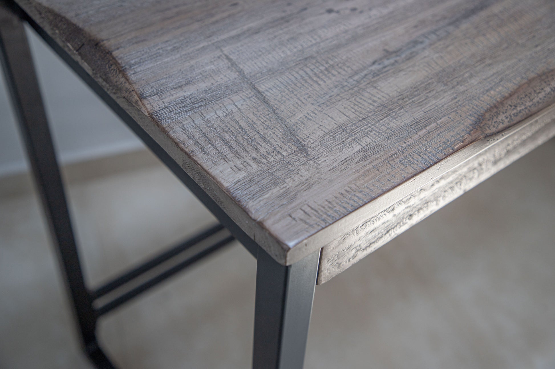 International Furniture Direct Blacksmith - Desk - Truffle Brown / Oil Black | Meri Furniture