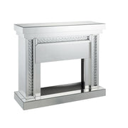 ACME Nysa - Fireplace - Mirrored & Faux Crystals - 42" | Meri Furniture
