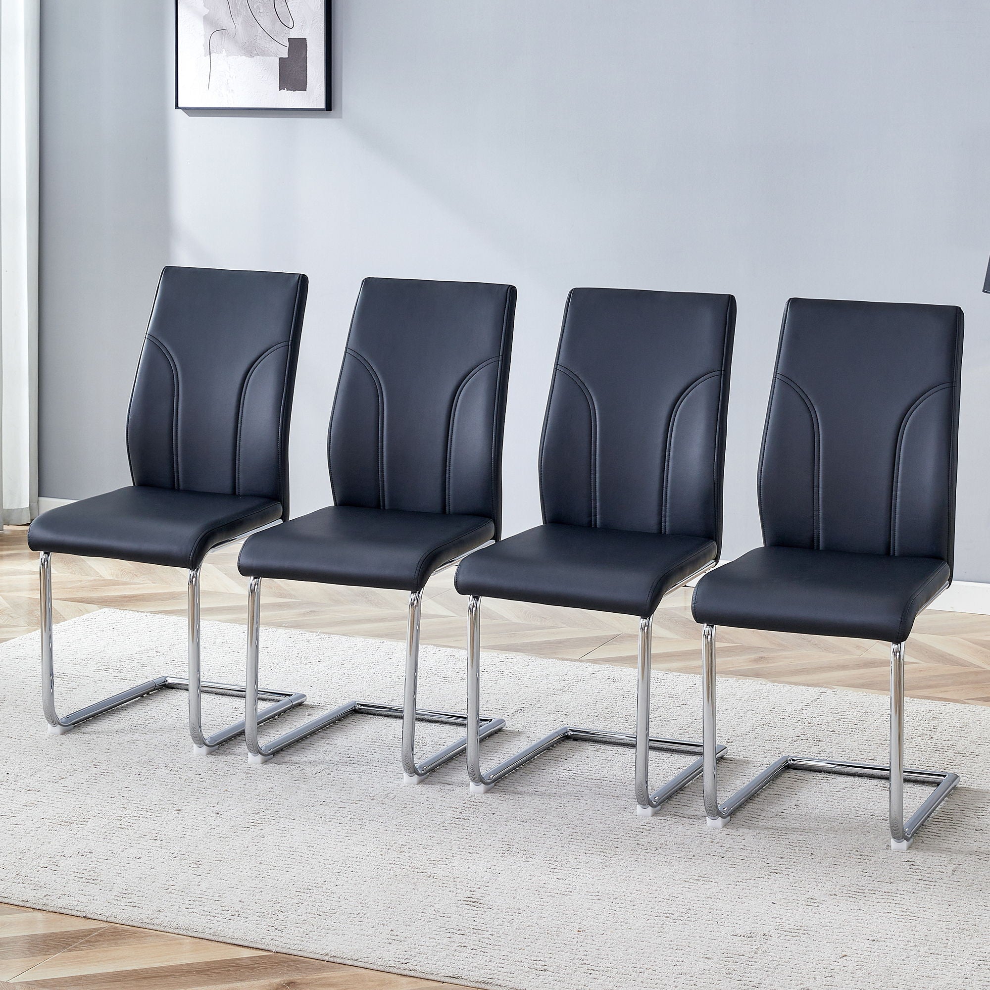 Modern Dining Chairs With High Backrest And Sturdy Legs