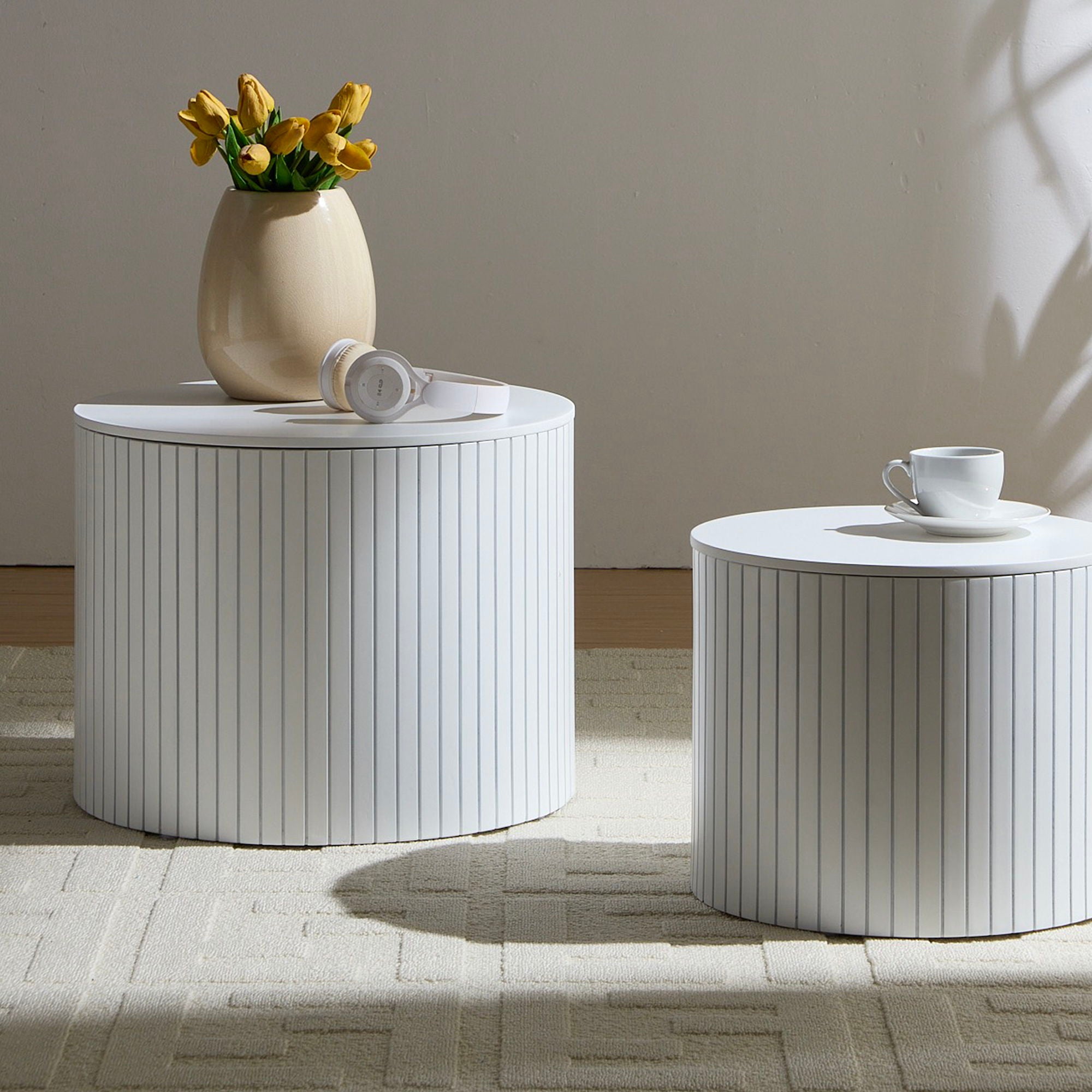 Handcrafted Nested Table Set, 2 Pieces