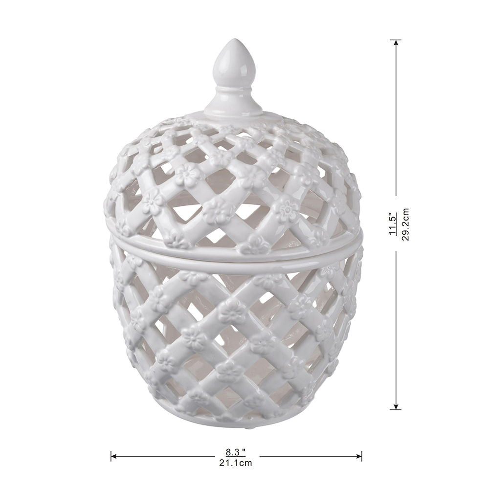 Ballas - Bird Lidded Jar - White