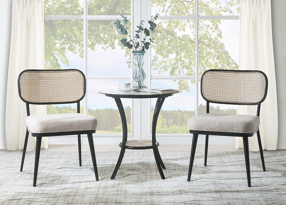 ACME Frydel - Chair & Table - Black Finish | Meri Furniture