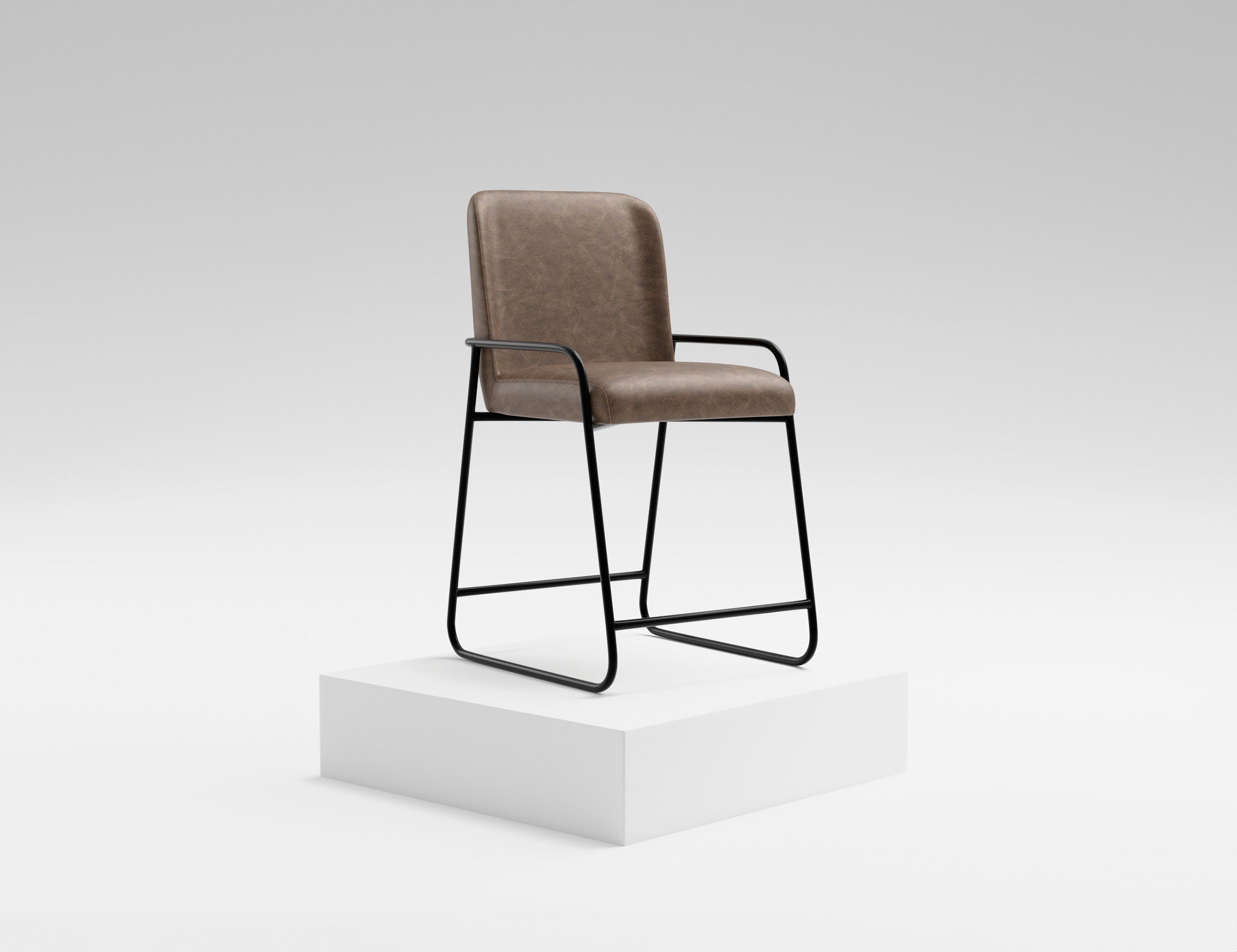 International Furniture Direct Comala - PU Bar Stool - Chocolate Brown | Meri Furniture