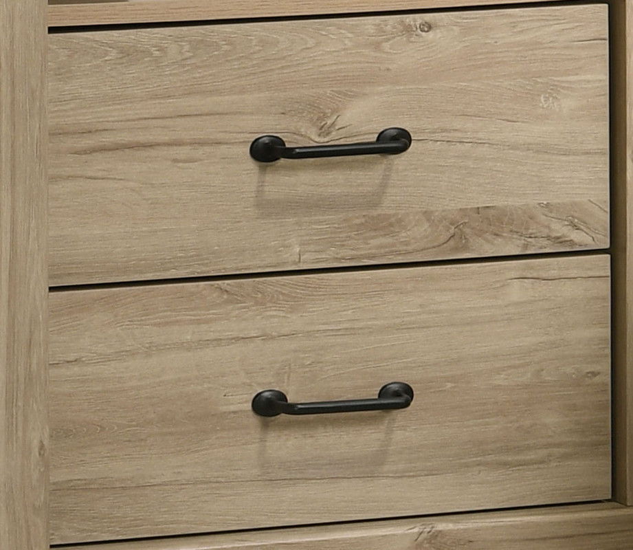 Elara 22"W Light Oak Finish 2-Drawer Nightstand Bedside Table with USB Charging  Ports