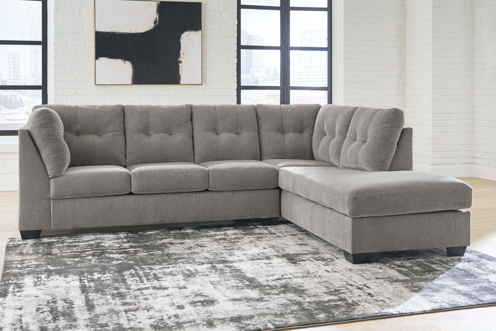 Lanelly - 2-Piece Sectional With Raf Corner Chaise - Alloy